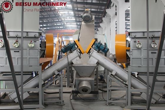 PE Bottle Crushing Plastic Recycling Machine 100 - 500KW Power Stable Working