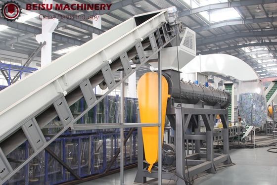 PE Bottle Crushing Plastic Recycling Machine 100 - 500KW Power Stable Working